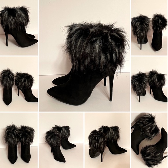 Faux Fur Suede Ankle Boots - Picture 7 of 14
